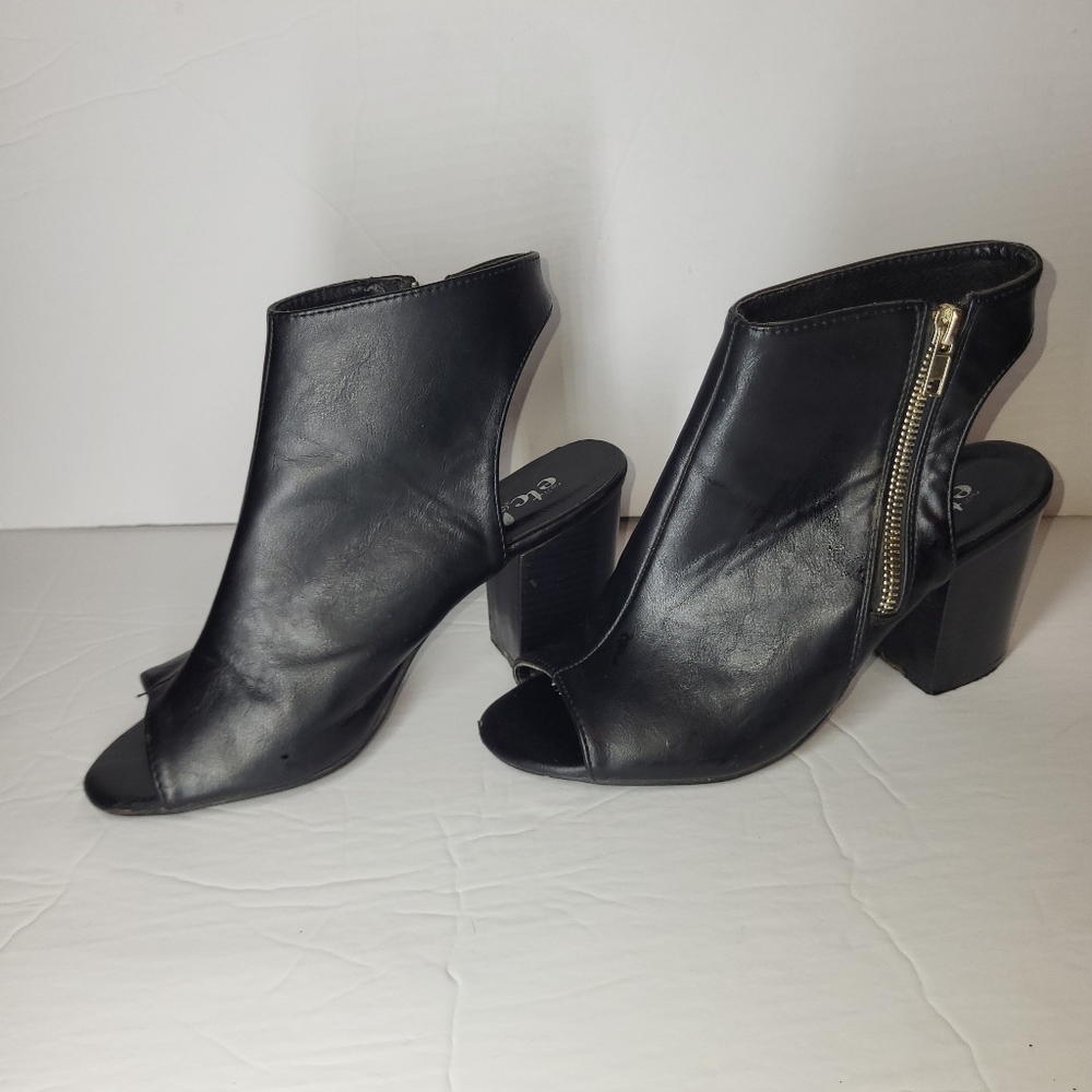 Peep Toe Slingback Black High Heeled Booties Etc! Size 7/8